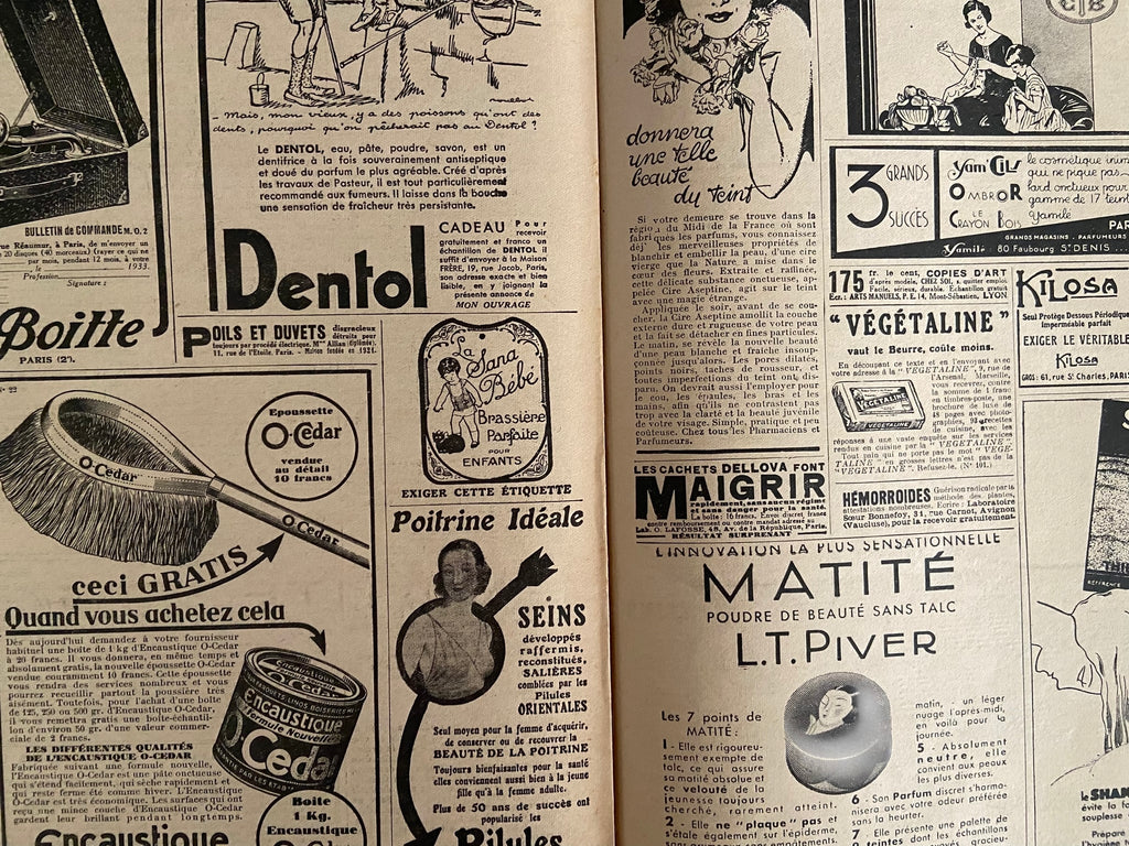 Mon Ouvrage 1 Juliet 1934 includes knitting pattern for the top on the front cover