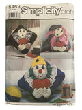 Simplicity 8469 vintage 1980s clown cushions pillows pattern.