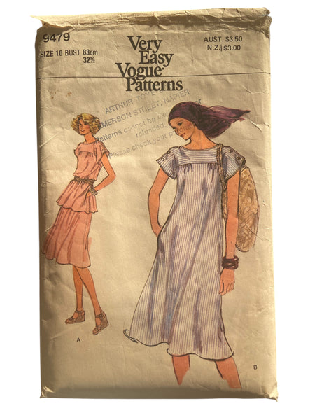 Vogue 9479 very easy vogue vintage 1970s dress, top and skirt sewing pattern Bust 32.5 inches