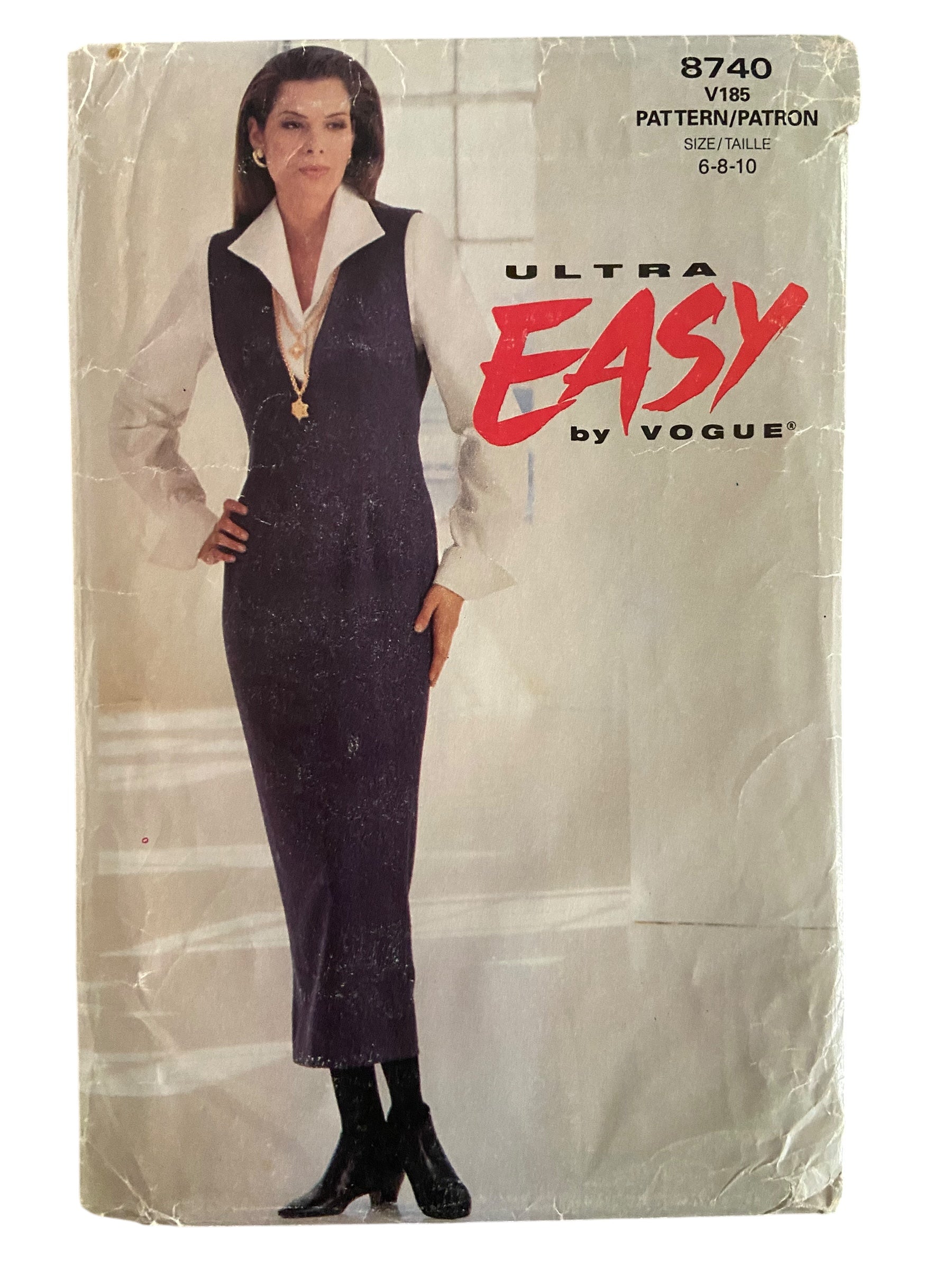 Vogue 8740 vintage 1990s ultra easy jumper and blouse sewing pattern Bust 30.5, 31.5, 32.5 inches