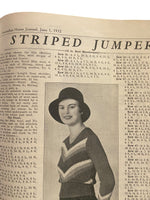 Australian home journal June 1st 1932 with four sewing patterns, unused, factory folded, three frocks bust 36 inches, child’s frock age 4 year