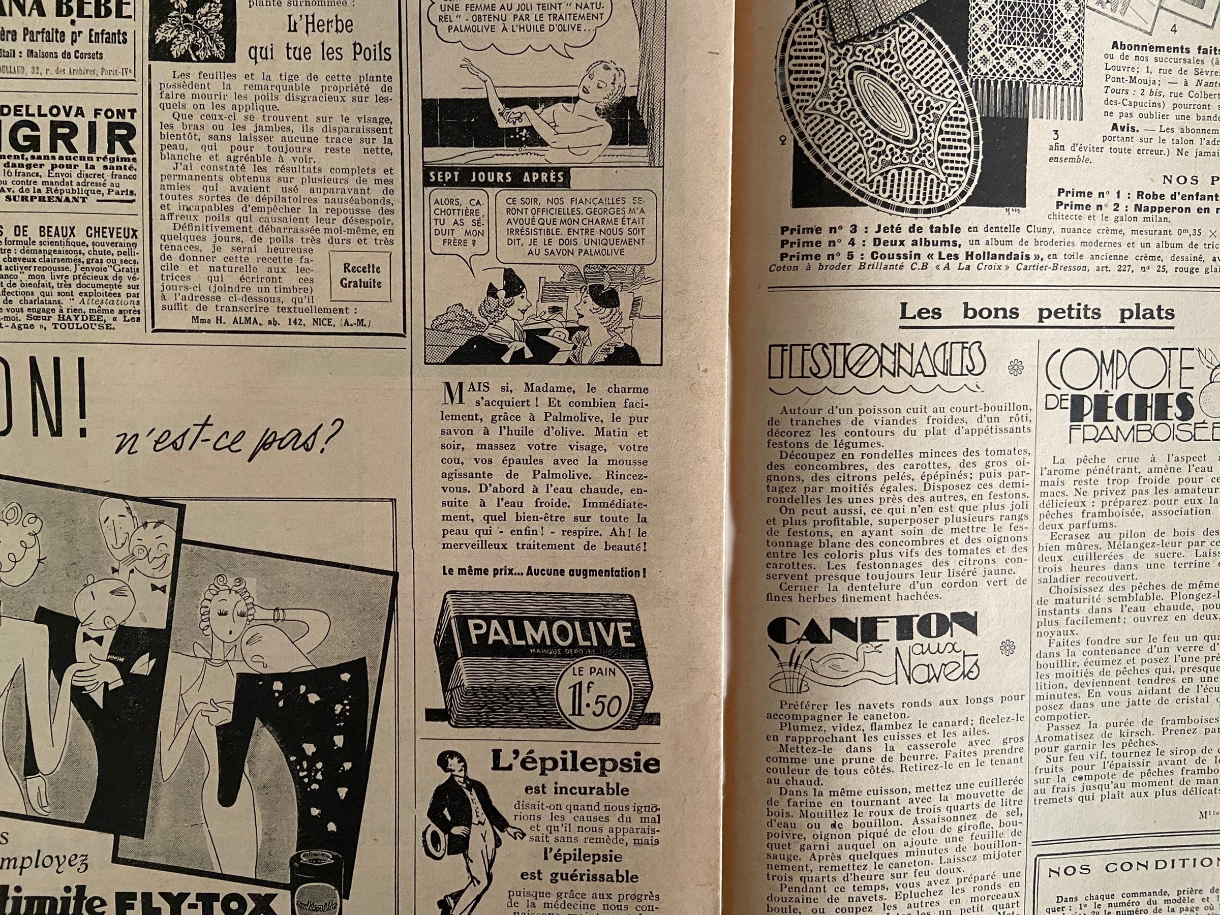 Mon Ouvrage 15 Aout 1937 includes  crochet pattern for the blouse and hat on the front cover