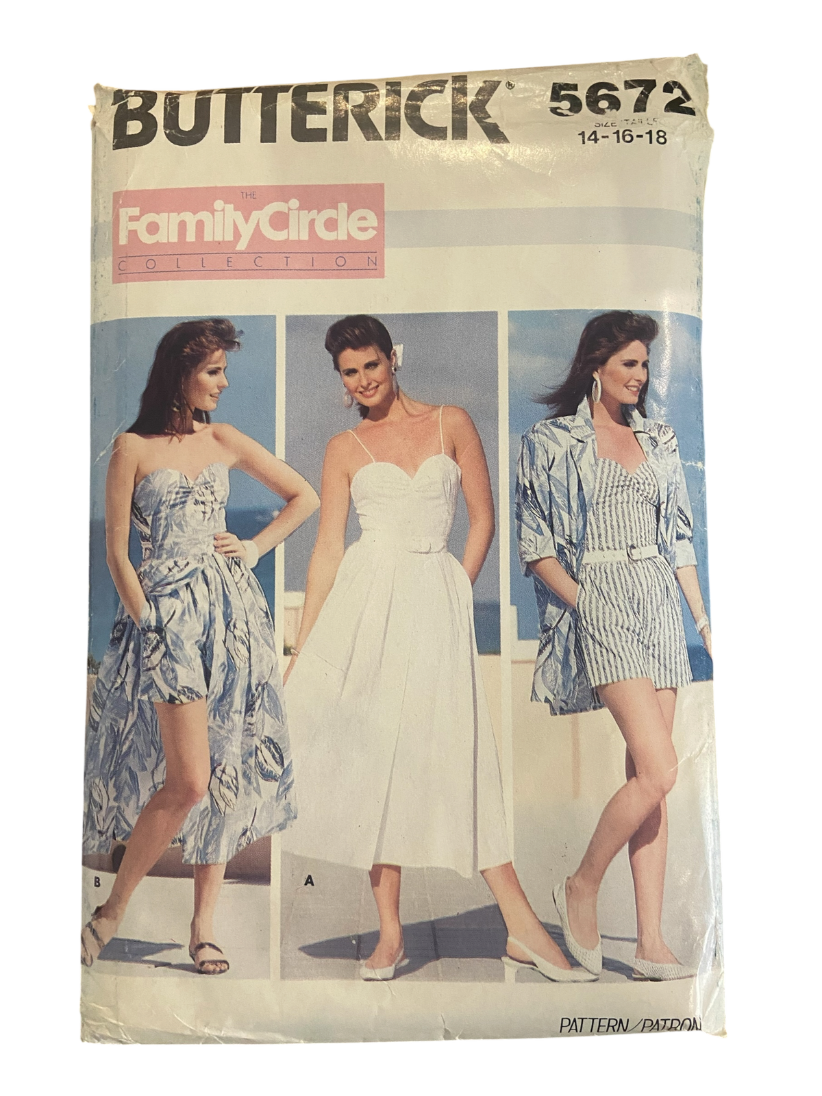 Butterick 5672 vintage 1980s shirt, top, skirt and shorts sewing pattern Bust 36, 38, 40 inches