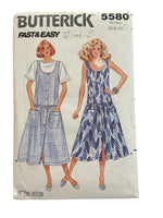 Butterick vintage 1980s dress and top sewing pattern Bust 30.5, 31.5, 32.5 inches