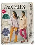 McCall's M65609 tops and tunics sewing pattern from the 2000s. Bust 29.5, 30.5, 31.5, 32.5, 34, 36 inches.