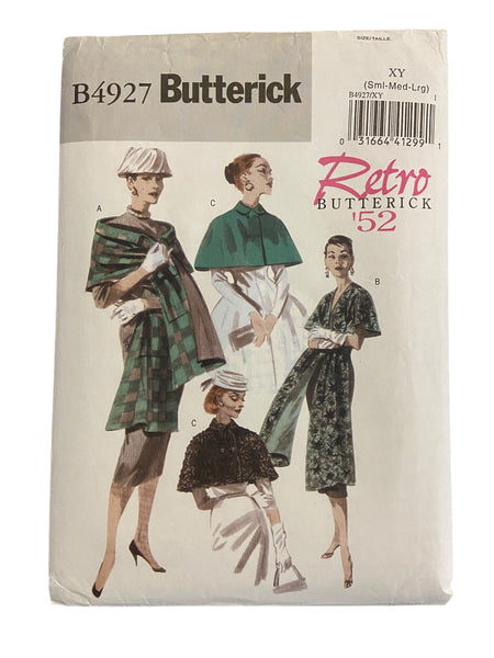 Butterick B4927 vintage 1950s reissued wrap and capelet sewing pattern Bust 30.5, 31.5, 32.5, 34, 36, 38, 40 inches