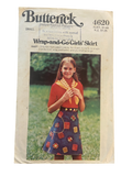 Butterick 4620 vintage 1970s child's wrap skirt sewing pattern Size small waist 24 inches