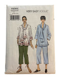 Vogue v9364 2000s sewing pattern top, scarf and pants. Bust 31.5, 32.5, 34, 36, 38, 40, 42, 44 inches