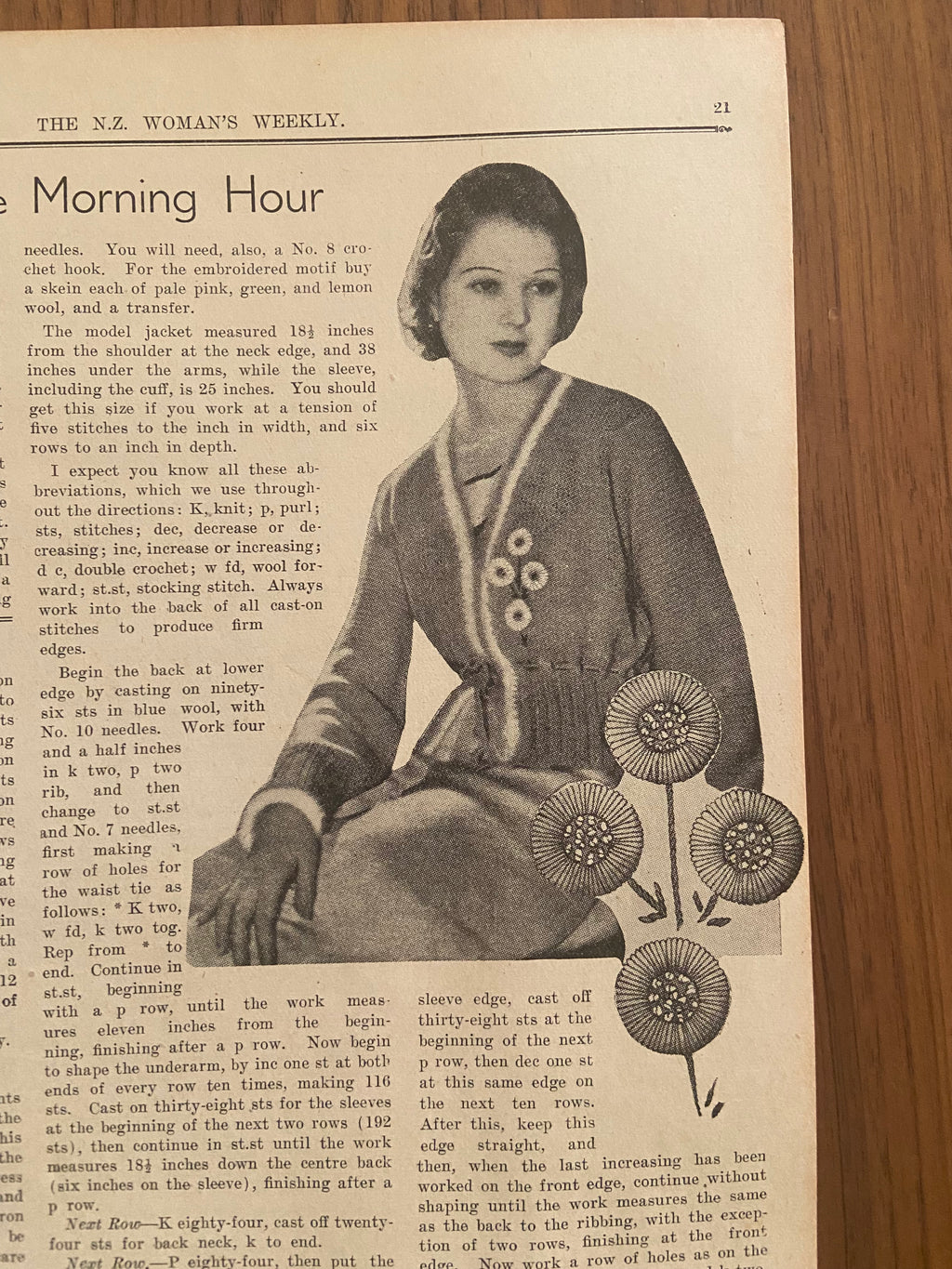 New Zealand Woman’s Weekly  March 29 1934 with a sewing pattern, unused, factory folded, frocks bust 33 inches