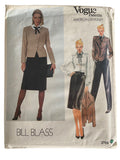 Vogue 2764 vintage 1980s Vogue American Designer Bill Blass jacket, blouse, skirt and pants sewing pattern in Bust 31.5 inches