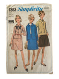 Simplicity 7863 vintage 1960s suit sewing pattern. Bust 34 inches