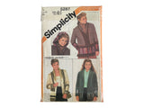 Simplicity 5287 vintage 1980s jacket sewing pattern. Bust 32.5 inches