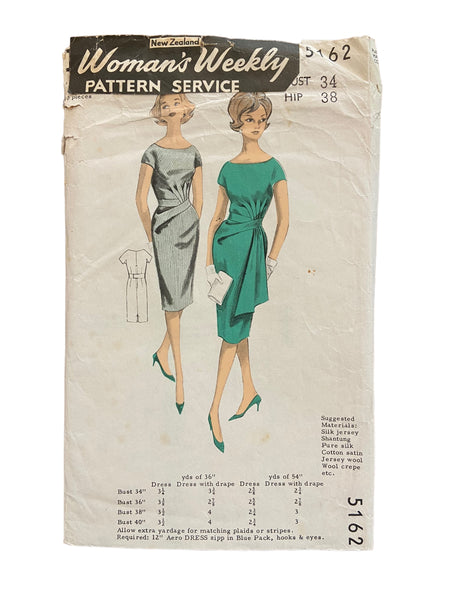 Maudella 5162 vintage 1960s dress pattern Bust 34 inches