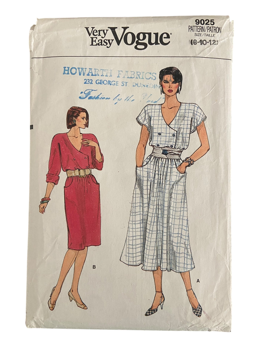 Vogue 9025 very easy very vogue vintage 1980s dress sewing pattern Bus ...