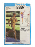 Simplicity 8887 vintage 1980s stretch workout top, pants, shorts and jacket sewing pattern. Bust 34, 36, 38 inches