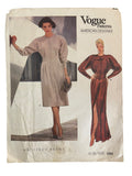 Vogue 1285 vintage 1980s Vogue American Designer Geoffrey Beene dress sewing pattern. Bust 34 inches.