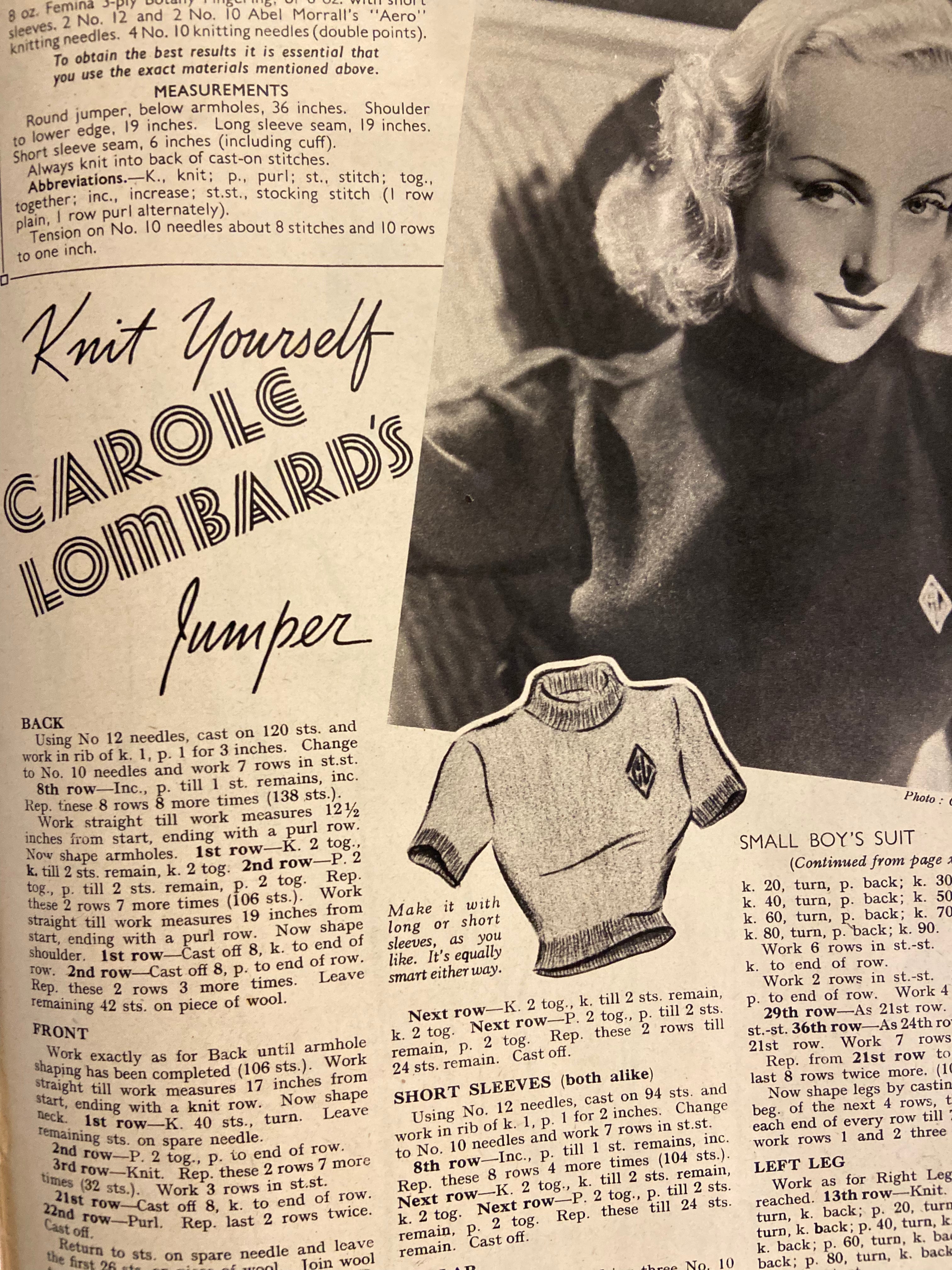 Weldon’s Ladies’ Journal No. 717 Portfolio of Fashions circa 1930s with two sewing patterns, unused, factory folded spring suit and day frock. Bust 36 inches.