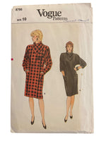 Vogue 8766 vintage 1980s dress sewing pattern. Bust 32.5 inches