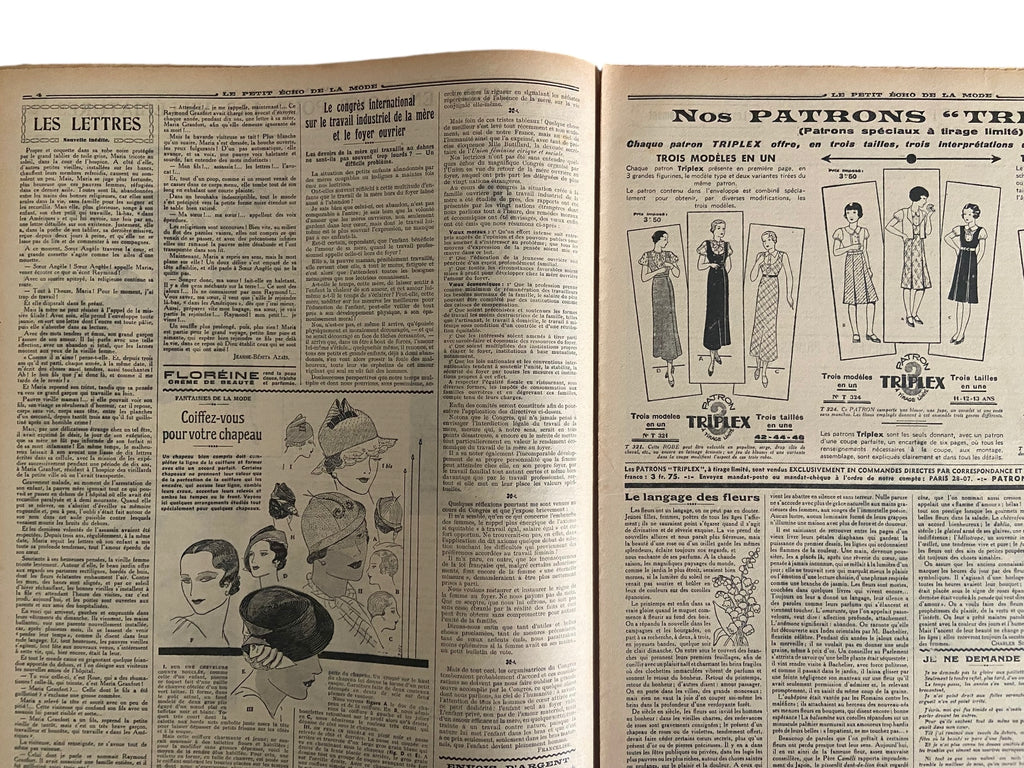 Le Petit Echo de la Mode 13 Aout 1933 French women’s magazine with many fashion illustrations