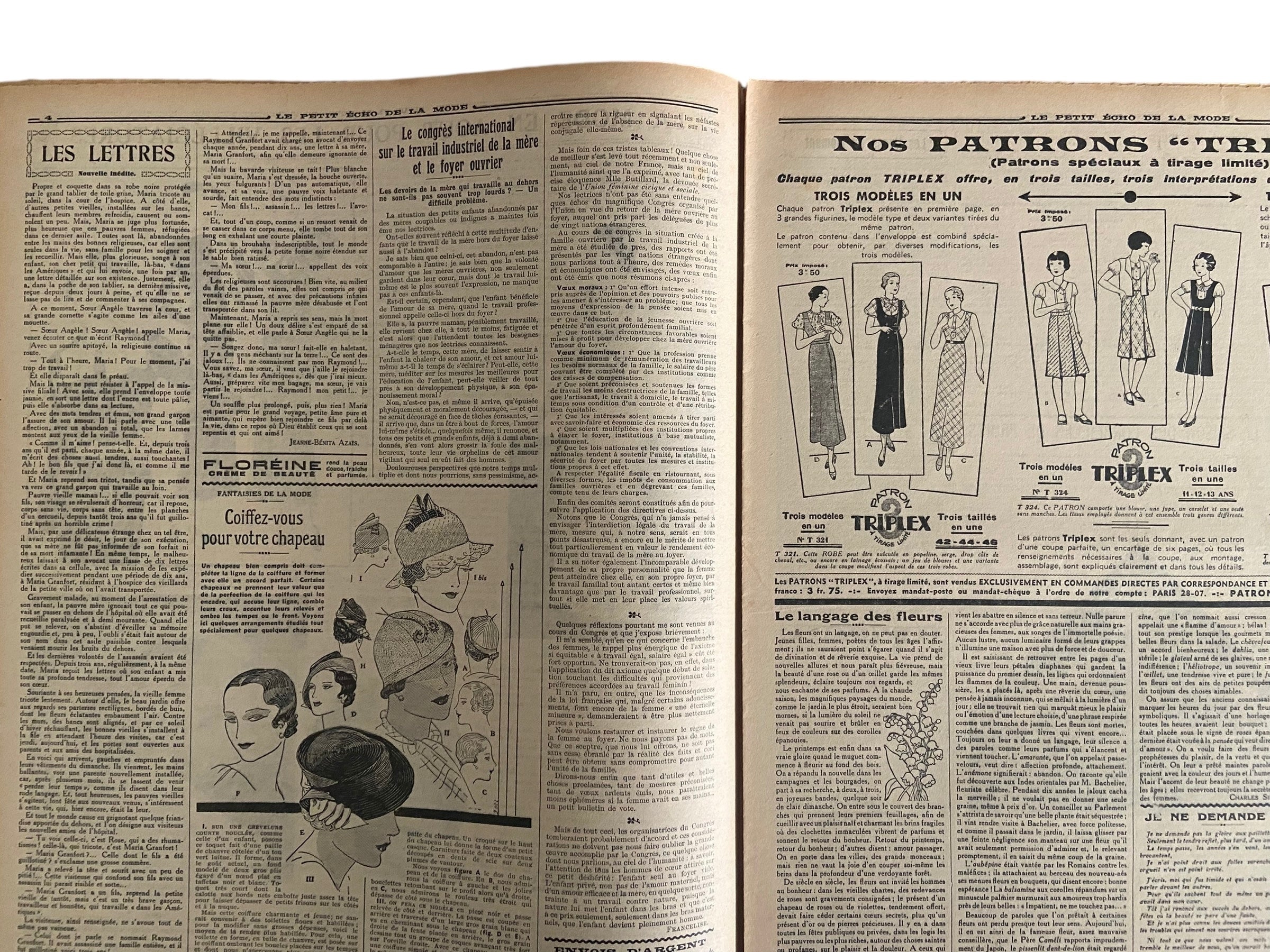 Le Petit Echo de la Mode 13 Aout 1933 French women’s magazine with many fashion illustrations