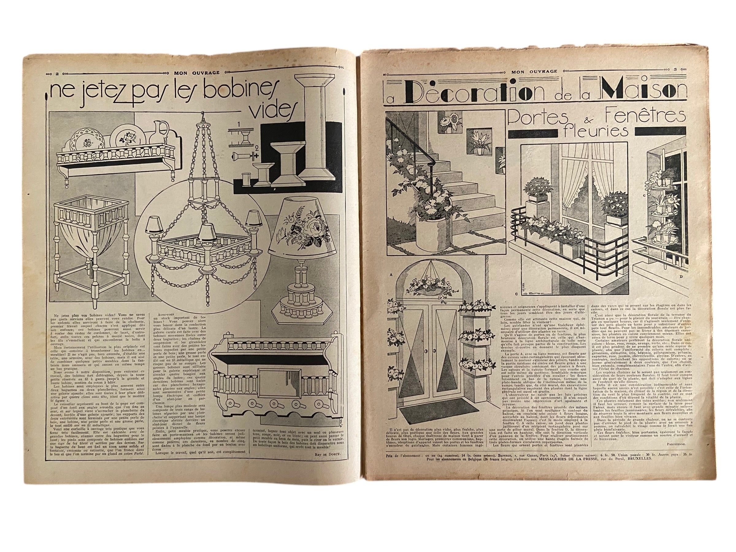 Mon Ouvrage 15 Juliet 1937 includes  crochet pattern for the blouse on the front cover