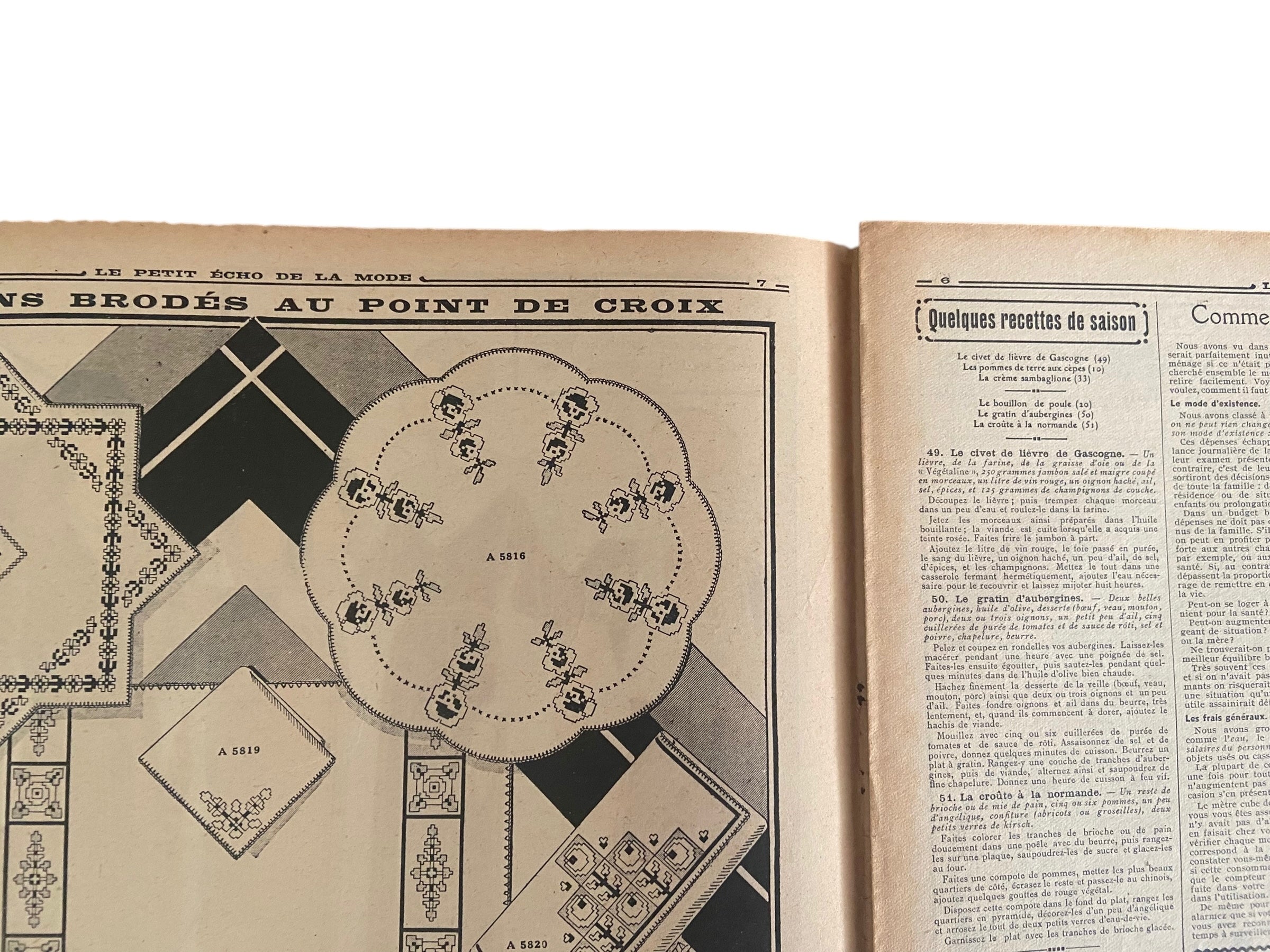 Le Petit Echo de la Mode 29 Octobre 1933 French women’s magazine with many fashion illustrations