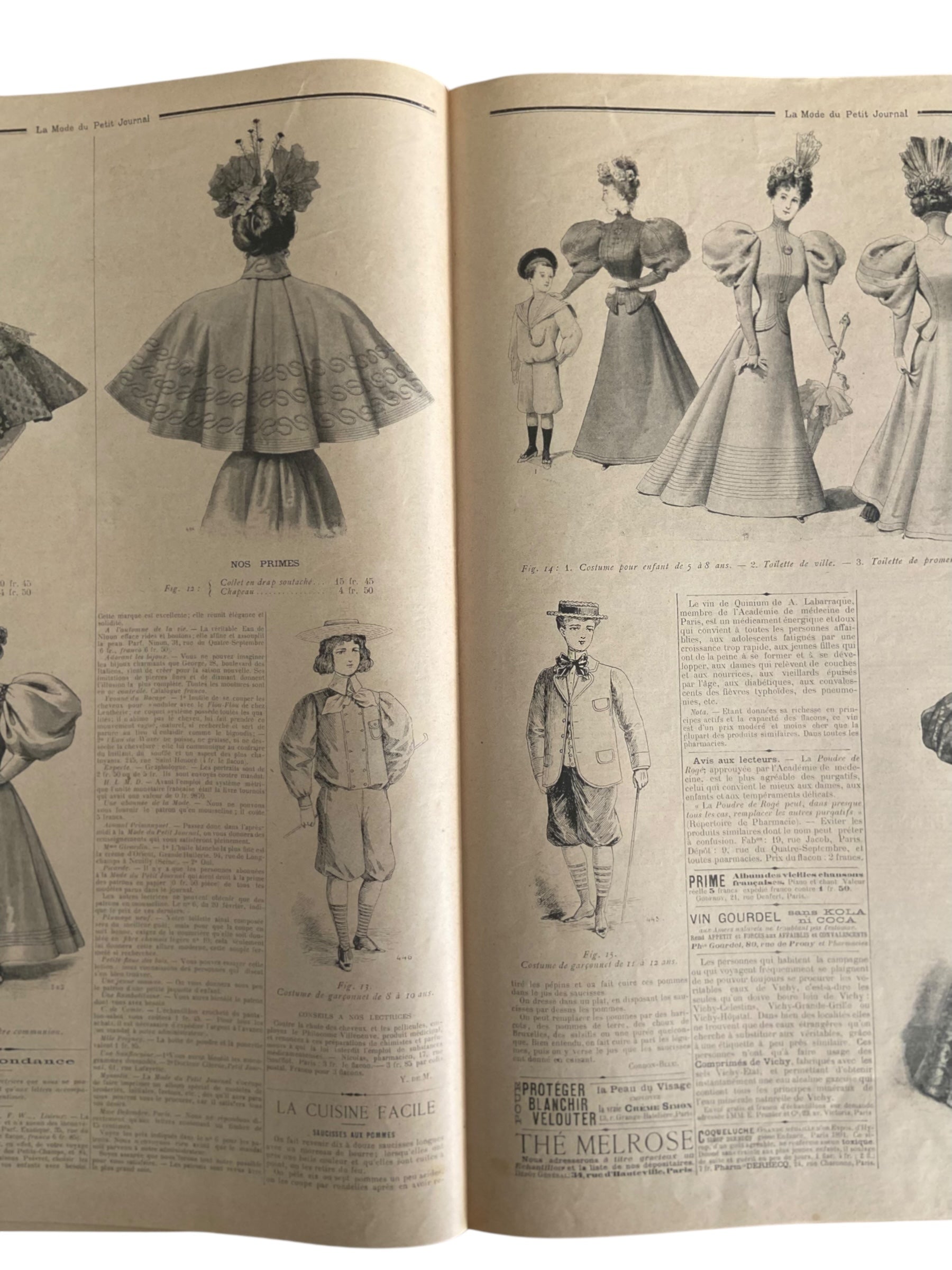 La Mode du Petit Journal 16 Avril 1896 French women’s magazine with a sewing pattern for a camisole included