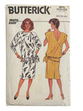 Butterick 3874 vintage 1980s top and skirt sewing pattern. Bust 42, 44, 46 inches