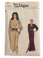Vogue 8795 very easy vogue vintage 1980s dress pattern Bust 31.5, 32.5, 34 inches