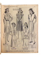 Australian home journal September 2nd 1946 with three sewing patterns, unused, factory folded, two women’s dresses (36 inch bust) and child’s frock age 8 years