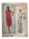 Vogue 2507 vintage 1980s designer Diane Von Furstenberg dress and belt sewing pattern Bust 31.5 inches