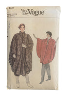 Vogue 8440 vintage 1980s cape sewing pattern. Size small bust 31.5 inches