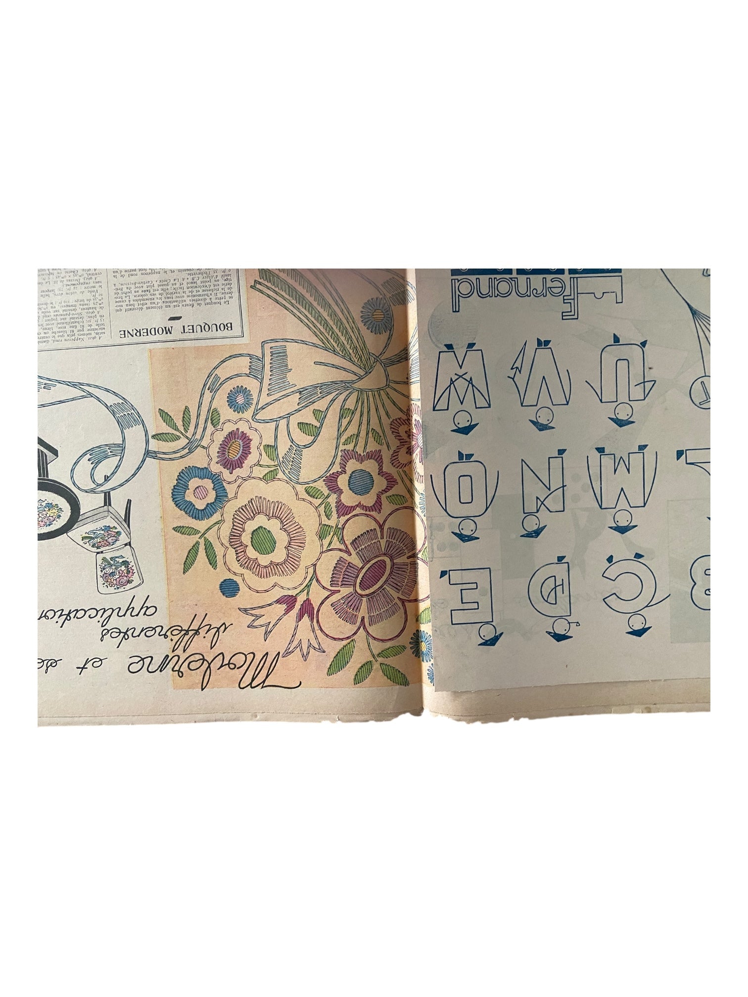 Mon Ouvrage 1 Mars 1938 vintage French craft magazine with knitting pattern for the jacket on the cover