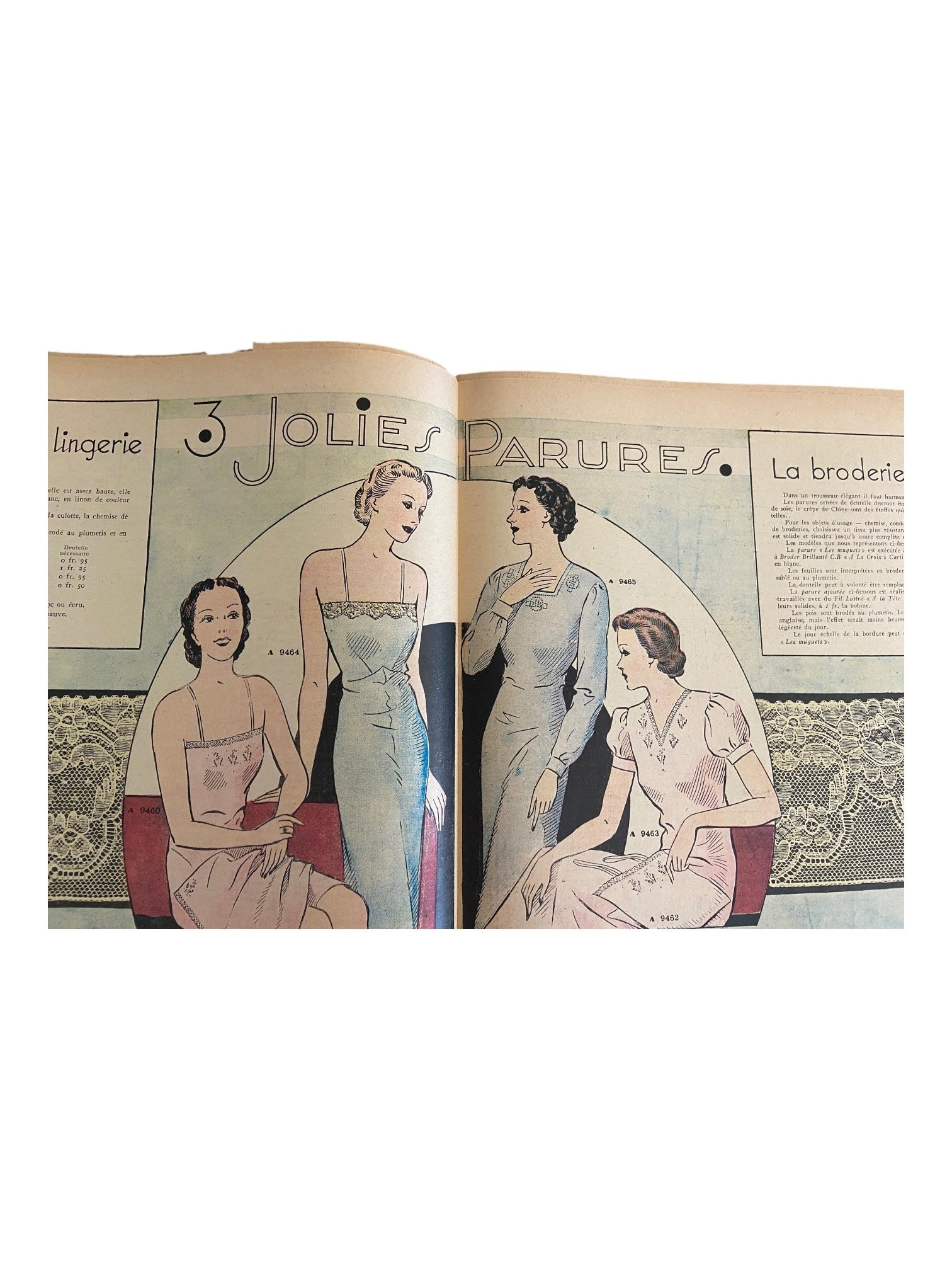 Mon Ouvrage 15 Septembre 1937 vintage French craft magazine with knitting pattern for the suit on the cover