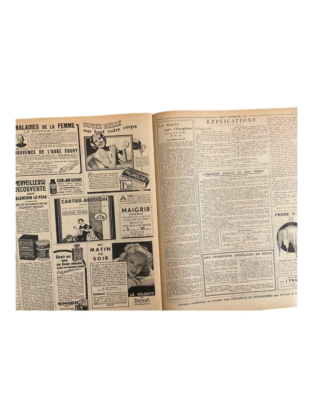 Mon Ouvrage 1 Fevrier 1936 vintage French craft magazine with knitting pattern for the jumper and mini cape on the cover