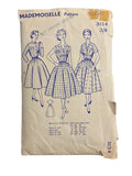 Mademoiselle 3134 vintage 1950s dress sewing pattern. Bust 36 inches