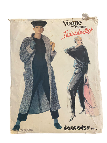 Vogue 1440 vintage sewing pattern individualist Tamotsu coat, top and pants sewing pattern. Bust 36 inches