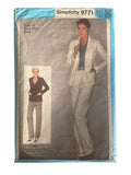 Simplicity 9771 vintage 1980s jacket and pants sewing pattern. Bust 36 inches