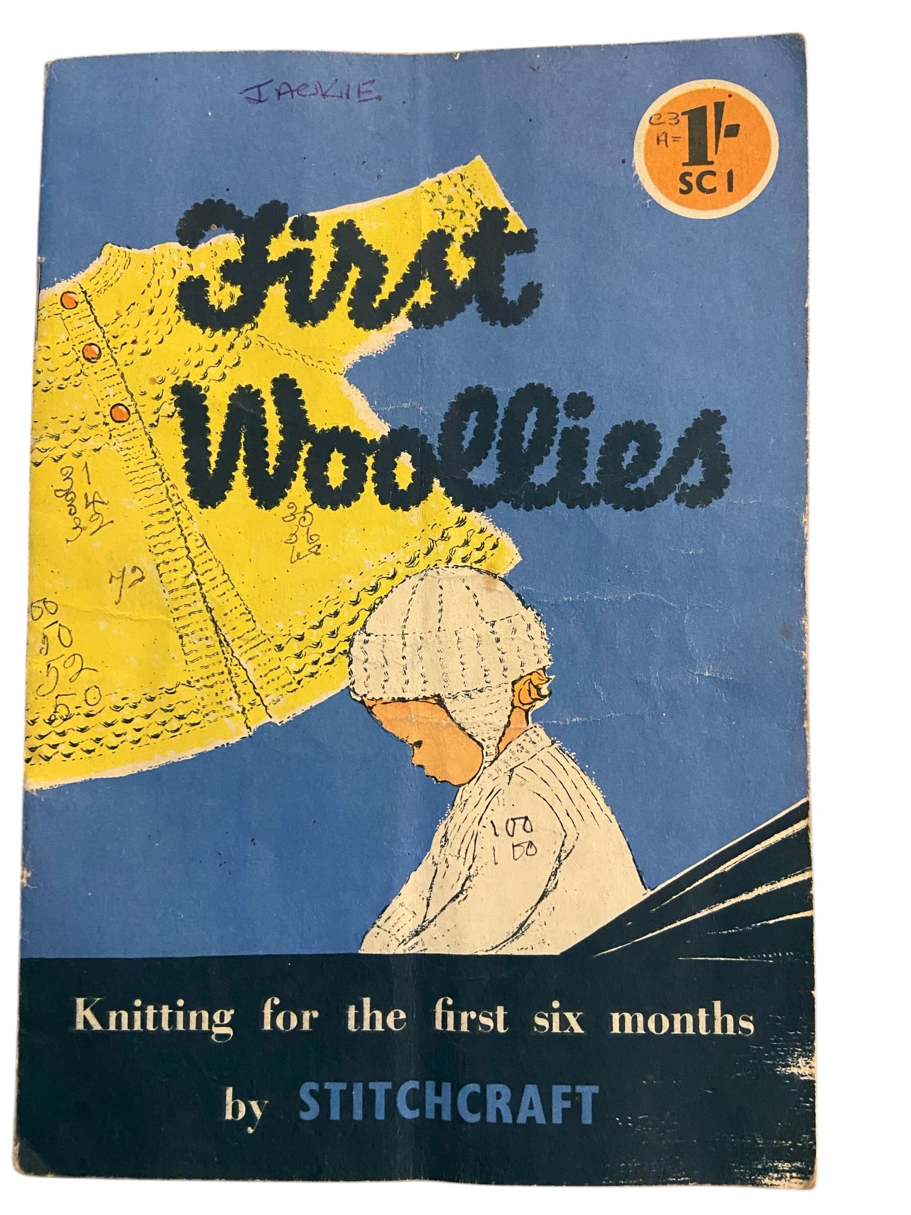 Vintage 1950s or 1960s First Woollies by stitch craft knitting pattern book for babies 6 months and under