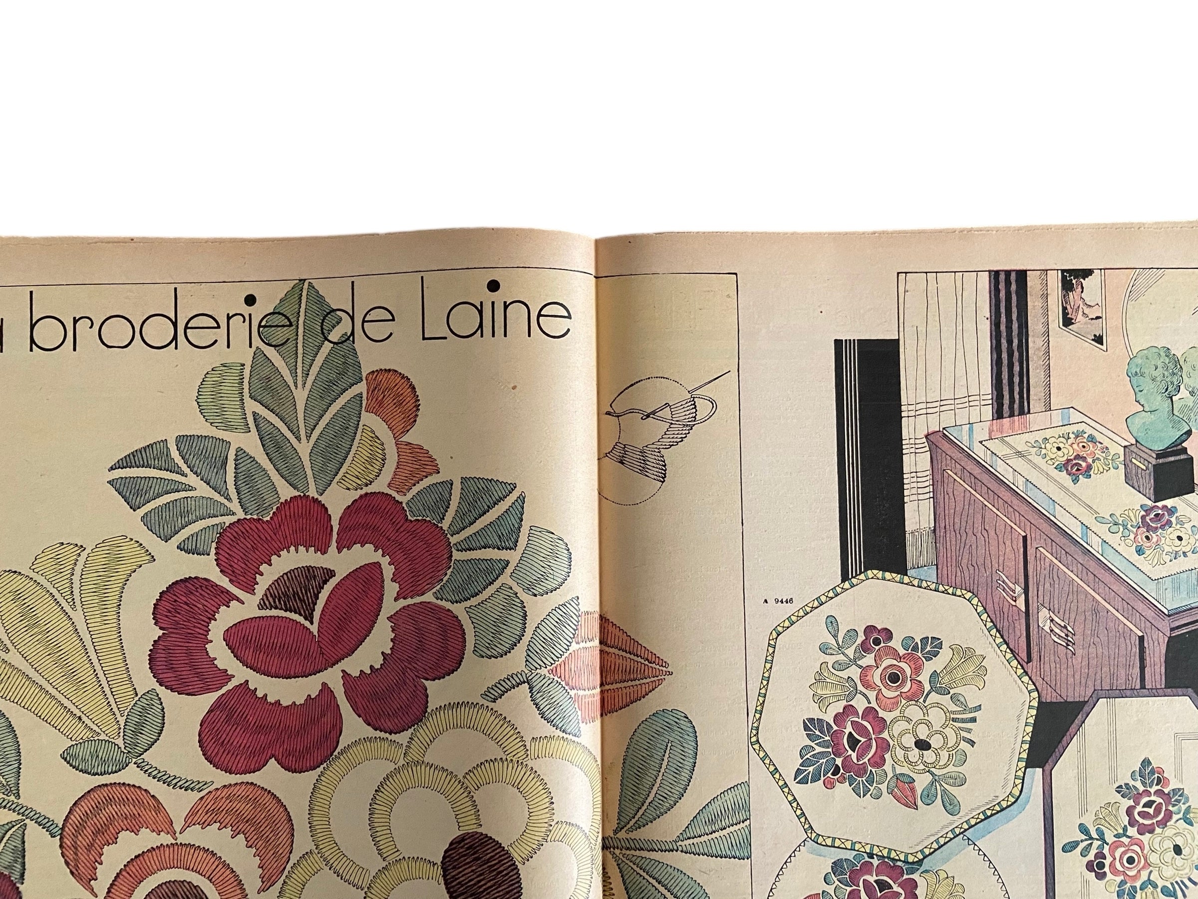 Mon Ouvrage 15 Aout 1937 includes  crochet pattern for the blouse and hat on the front cover