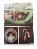 Simplicity crafts 7023 vintage 1980s Christmas Craft angel wreath and elf wall hangings sewing pattern