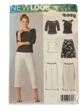 New Look 6382 sewing pattern knit top, skirt and pants. Bust 32.5, 34, 36, 38, 40, 42, 44, 46, 48 inches