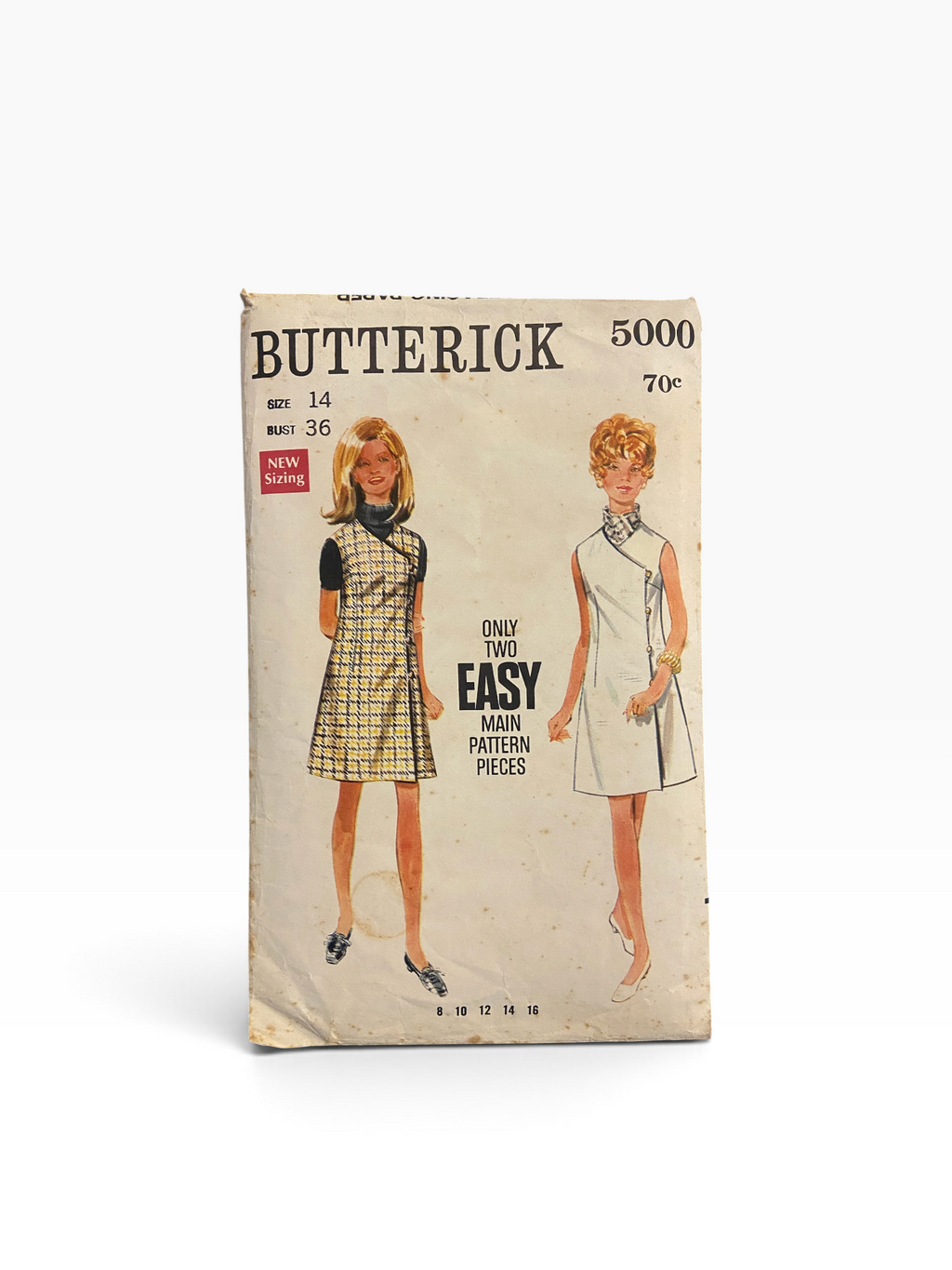 Butterick 5000 vintage 1960s dress sewing pattern. Bust 36 inches