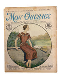 Mon Ouvrage 1 October 1935 includes  knitting pattern for the dress on the front cover and a man’s singlet (vest)