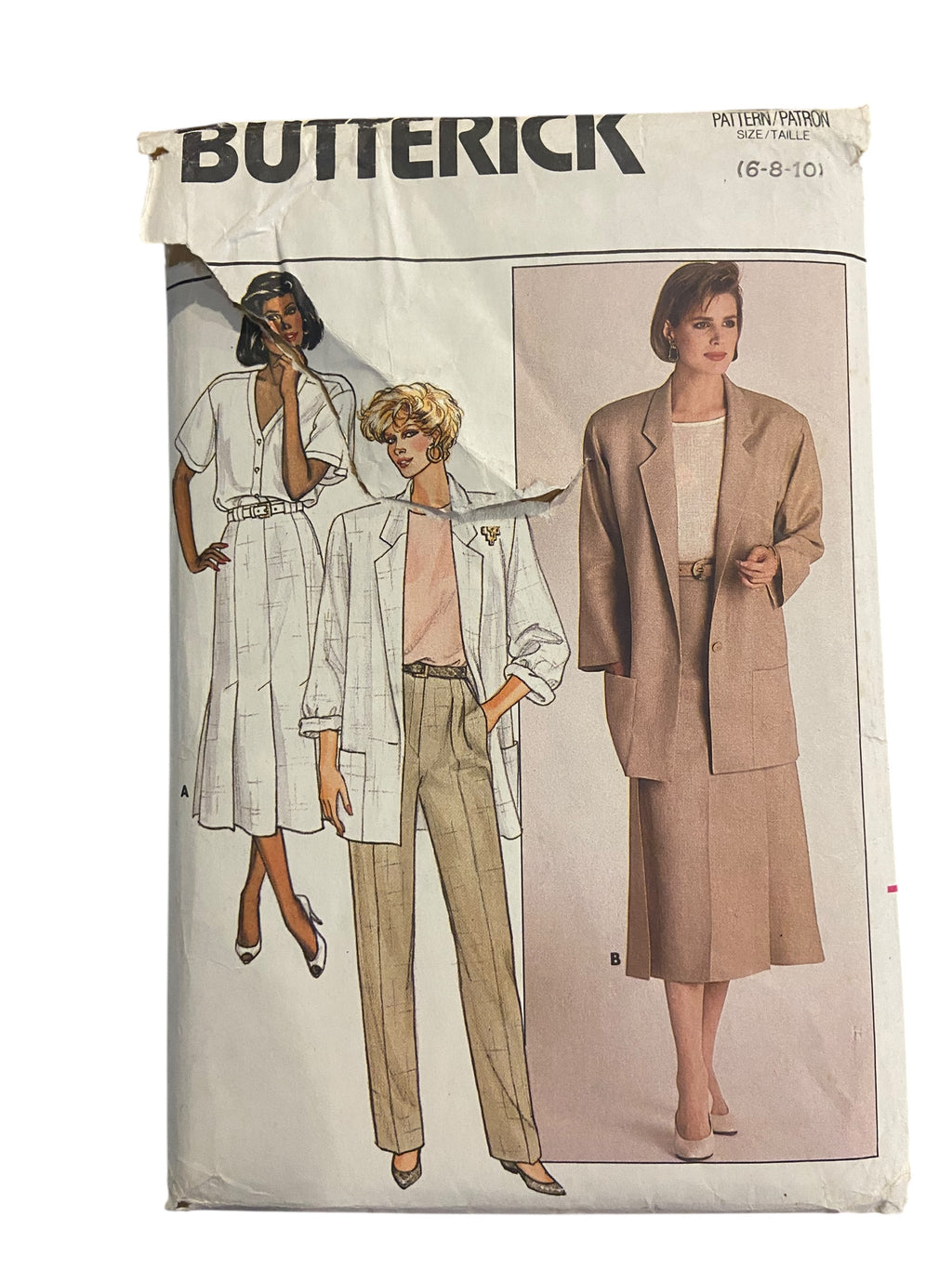 Butterick 3697 vintage 1980s skirt, jacket and pants sewing pattern. Bust 30.5, 31.5, 32.5 inches