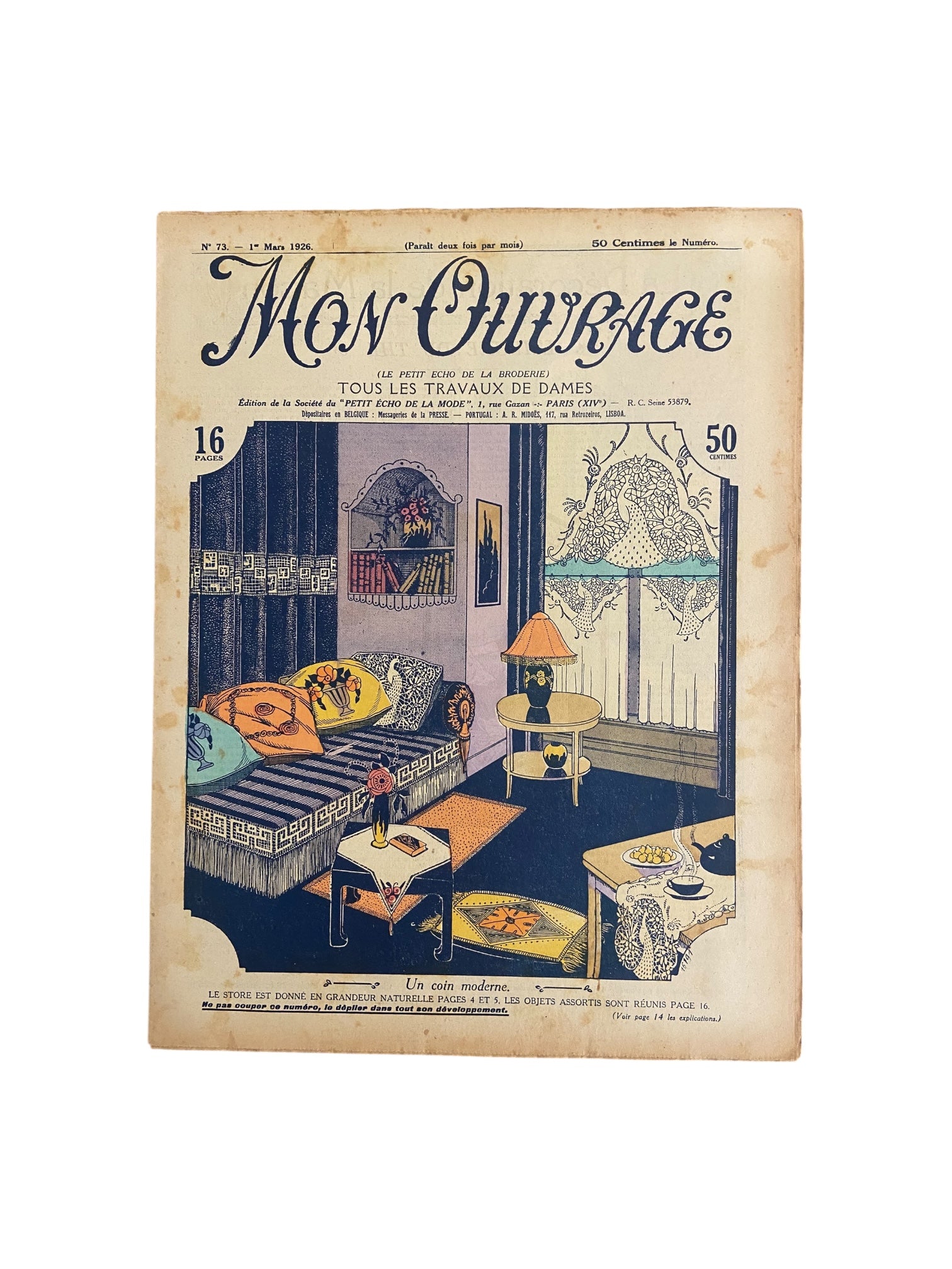 Mon Ouvrage 1 Mars 1926 vintage French craft magazine