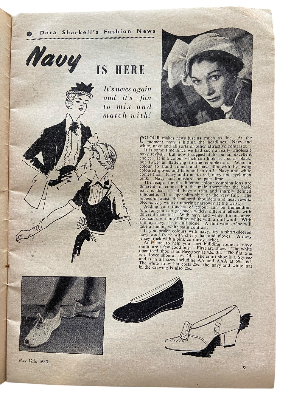 Home Notes magazine May 12 1950 with knitting and craft pattern.