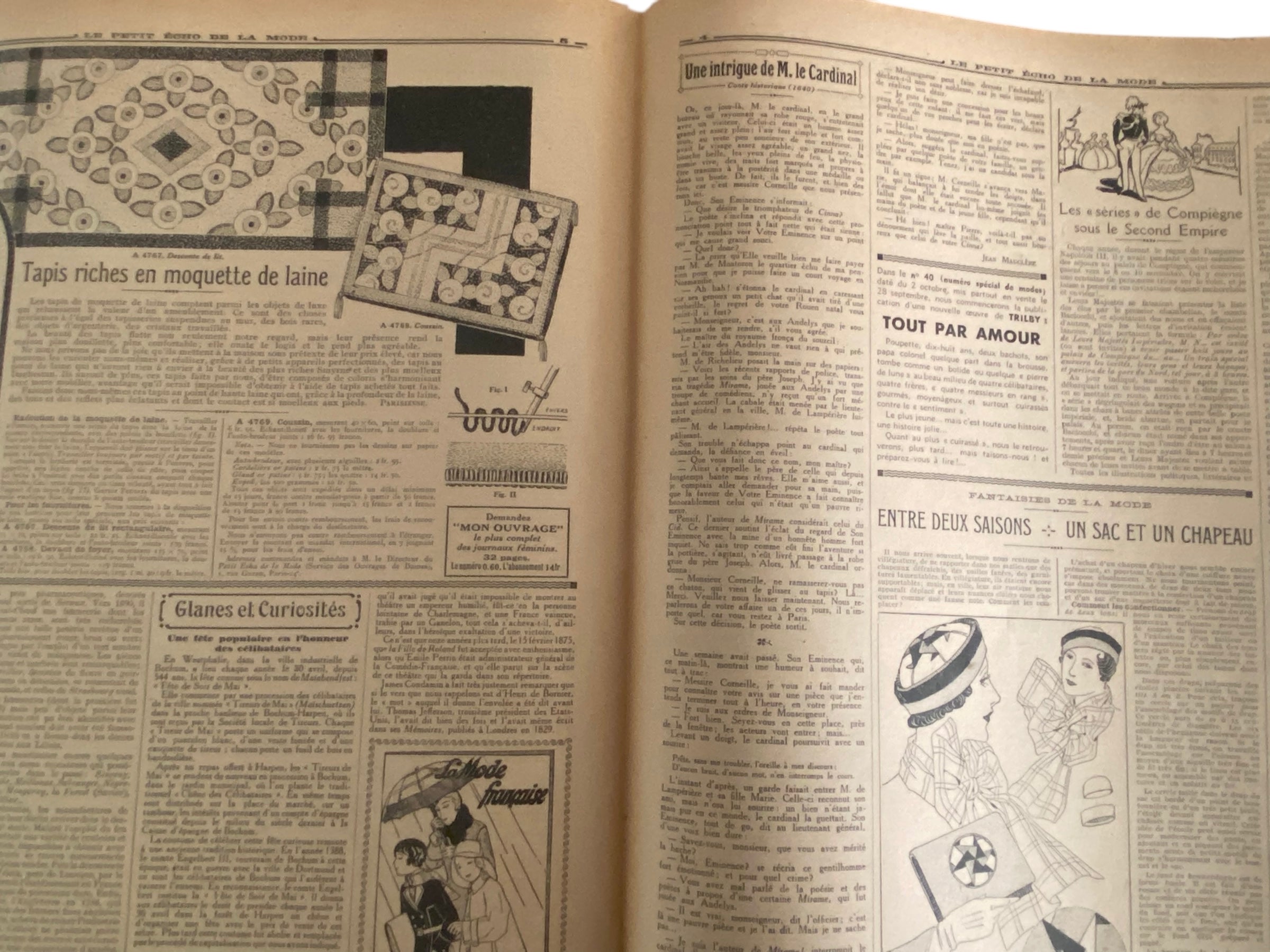 Le Petit Echo de la Mode 18 September 1932 French women’s magazine with many fashion illustrations