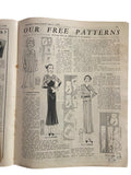 Australian home journal June 1st 1932 with four sewing patterns, unused, factory folded, three frocks bust 36 inches, child’s frock age 4 year