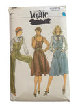 Vogue 7890 vintage 1980s jumpsuit, jumper and blouse sewing pattern. Bust 36 inches